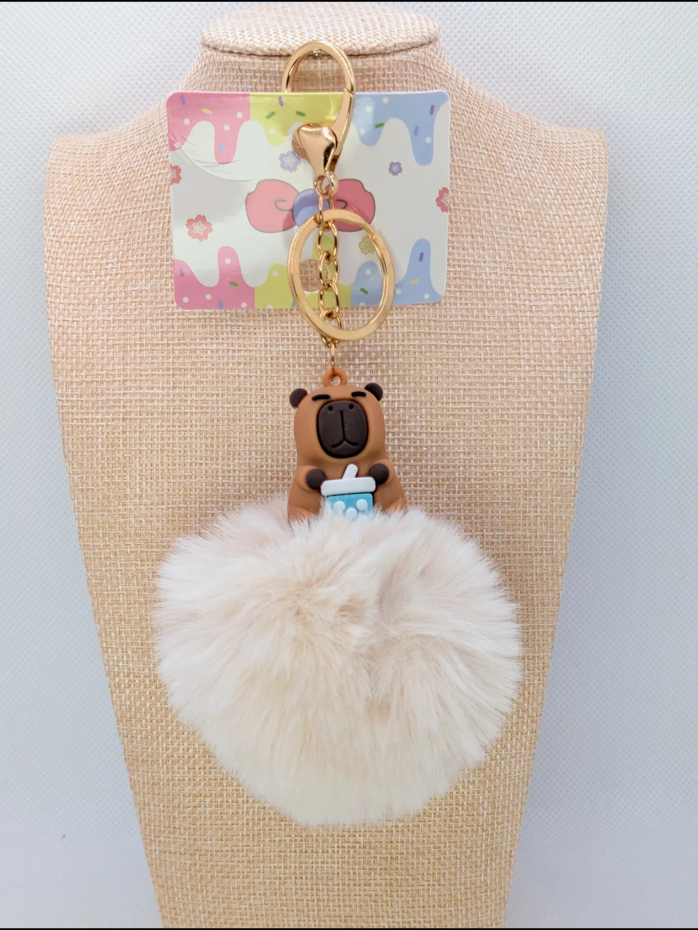 Capybara Pom Poof Keychain Bag Charm Combo